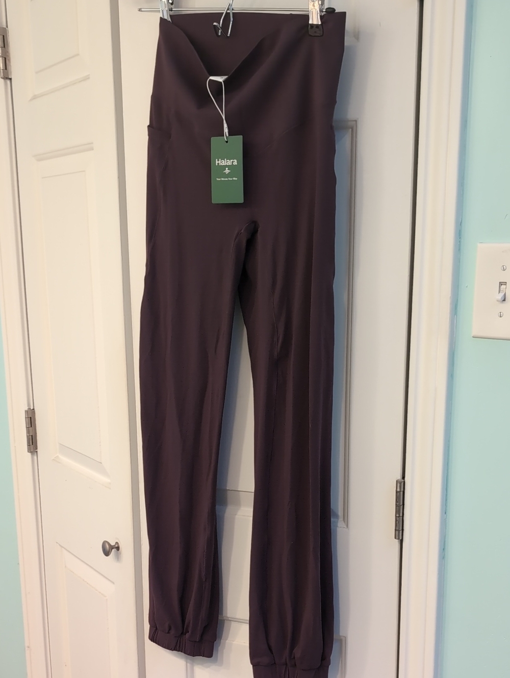 HALARA High-Waist Jogger Leggings in Plum